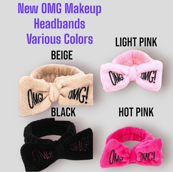 Soft & Fluffy "OMG" Hair Headband With Bow - Light Blue - Picture 5 of 5